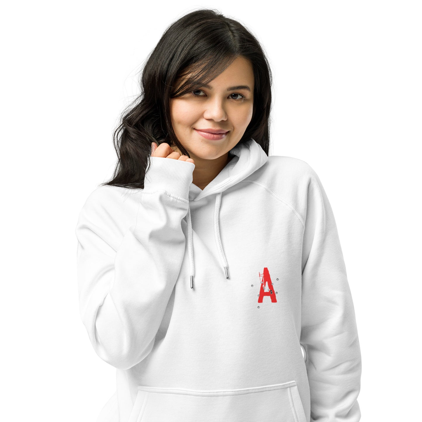 A in team hoodie