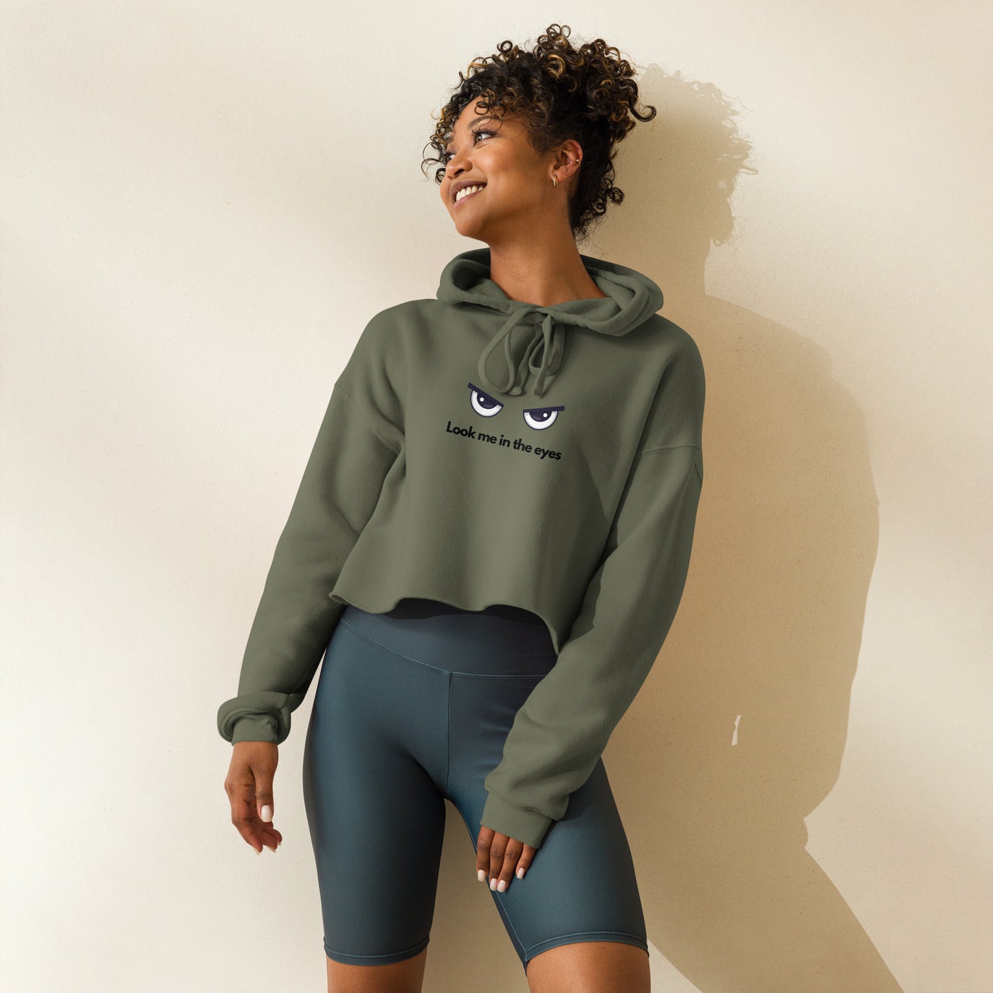Look me in the eyes Crop Hoodie (Copy)