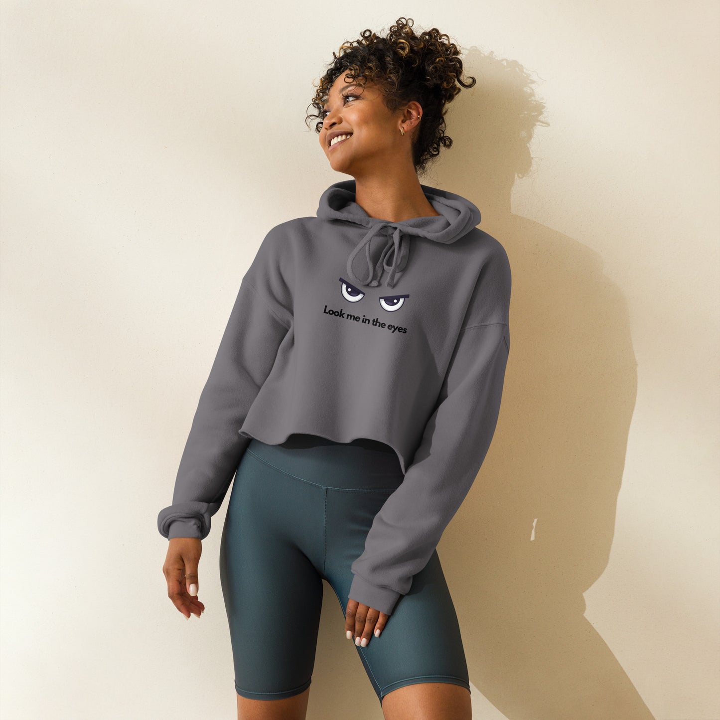 Look me in the eyes Crop Hoodie (Copy)