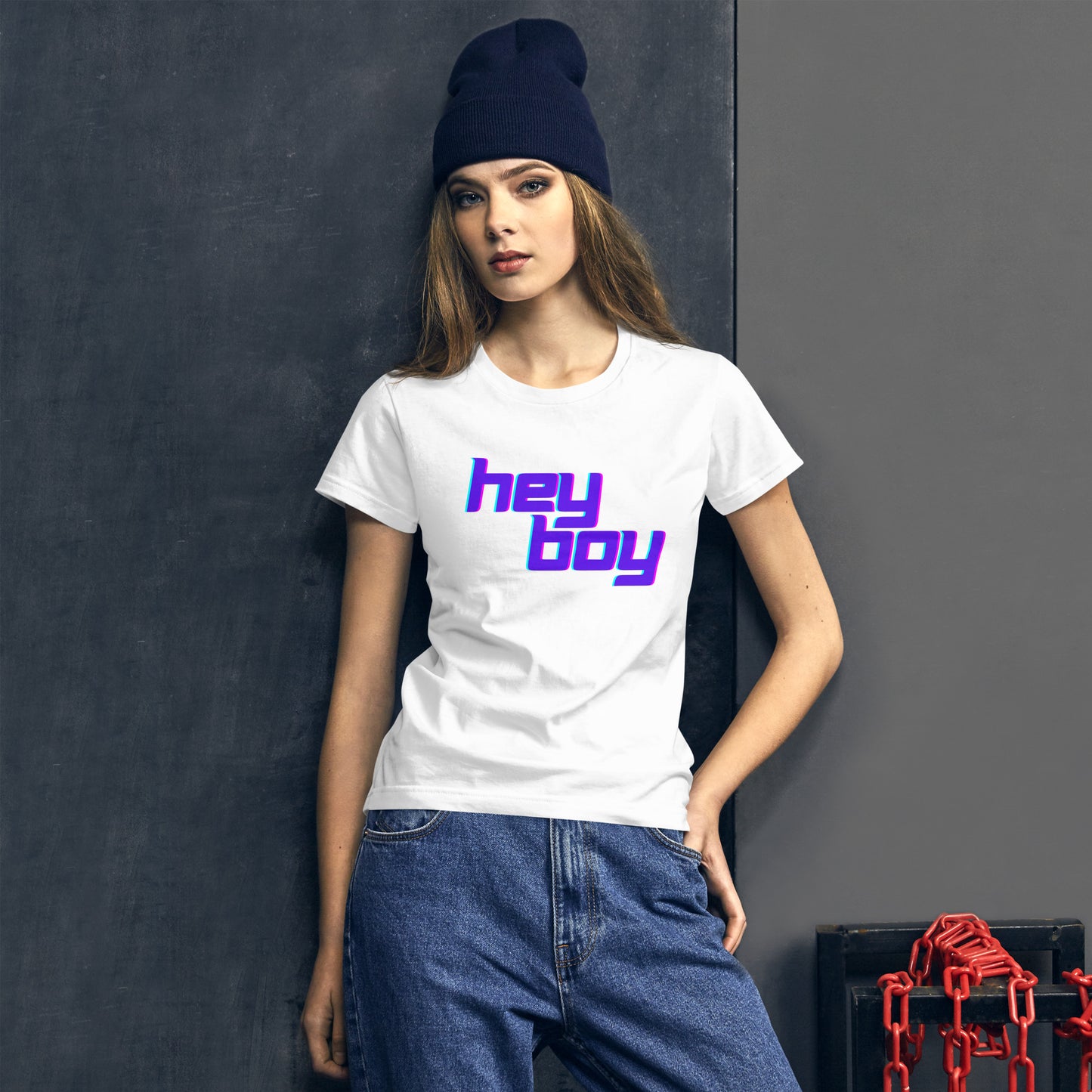 Women's Hey boy short sleeve t-shirt