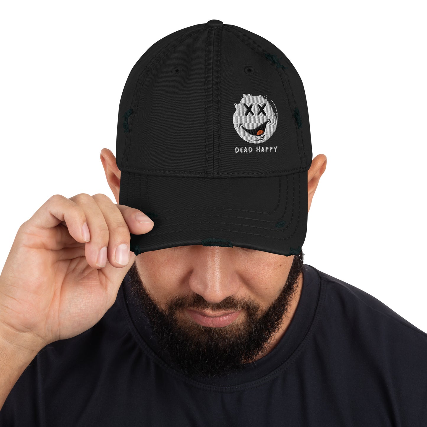 Dead Happy Distressed Dad Hat