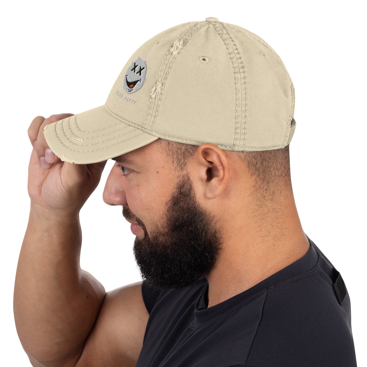 Dead Happy Distressed Dad Hat