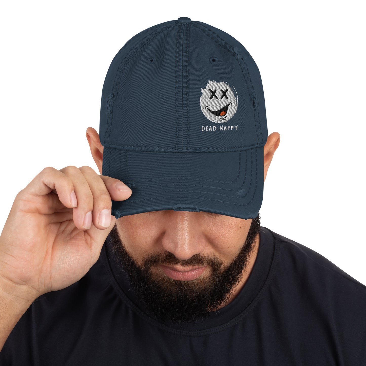 Dead Happy Distressed Dad Hat